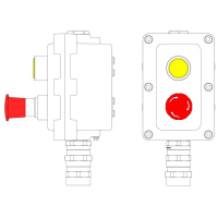 Пост управления взрывонепроницаемый из алюм. LCSD-02-B-MC-L1Y(220)x1-P6E(11)x1-PCMB-KA3MHK DKC LCSD21000068
