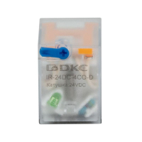 Реле одиночное 24В DC до 6А 4 прекидн. контакта DKC IR-24DC-4CO-D