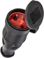 Розетка 16А IP44 прямая с заземл. каучук черн. КОСМОС RKsm-Z-IP(B)16A