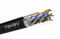 Кабель витая пара F/UTP 4х2х24AWG(0.48мм) + трос кат.5E PE outdoor Fluke tested 305м (м) TOKOV ELECTRIC TKE-C05-F/UTP-42-5E-305-ODC