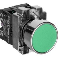 Кнопка управления NP2-BA35 без подсветки зел. 1НЗ +1НО IP40 CHINT 573763