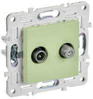Розетка двойная TV+SAT SKANDY SK-A13G мятный IEK SK-AF20-O-K06