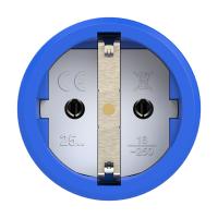 2510-bs PCE Розетка кабельная 16A/250V/2P+E/IP20 корпус синий, маркер черный