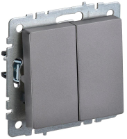 Выключатель проходной 2-кл. СП BRITE ВС10-2-6-БрС 10А механизм сталь IEK BR-V22-0-10-K46