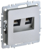 Розетка компьютерная двойн. СП RJ45 кат.5E BRITE РК10-2-БрА механизм алюм. IEK BR-K20-1-K47