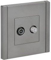Розетка 2-м TV+SAT FORTE&PIANO FP538 сталь IEK FP-AF20-O-K46