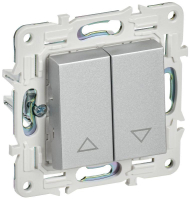 Выключатель жалюзи SKANDY 10А SK-V12S серебр. IEK SK-V15-0-10-K23