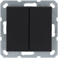 Кнопка 2-кл. 10А IP20 с переключающим контактом механизм черн. матов. soft touch Jasmart G3020PB