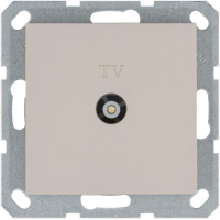Розетка телевизионная проходная TV Ф9.5мм механизм тауп Jasmart G6002T