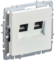 Розетка компьютерная двойн. СП RJ45 кат.5E BRITE РК10-2-БрЖ механизм жемчуж. IEK BR-K20-1-K36