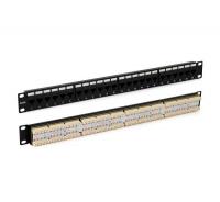 Патч-панель 19дюйм 1U RJ45 кат.6 24 порта Dual IDC ROHS PP3-19-24-8P8C-C6-110D черн. Hyperline 246107