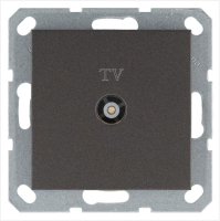 Розетка телевизионная оконечная TV Ф9.5мм механизм мокко Jasmart G6001Z