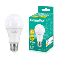 Лампа светодиодная LED13-A60/830/E27 13Вт грушевидная матовая 3000К тепл. бел. E27 1075лм 170-265В Camelion 12045