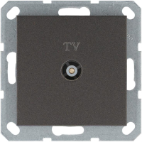 Розетка телевизионная проходная TV Ф9.5мм механизм мокко Jasmart G6002Z