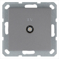 Розетка телевизионная оконечная TV Ф9.5мм механизм алюм. Jasmart G6001S