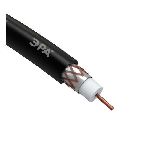 Кабель коаксиальный RG-6U 75 Ом Cu/(оплетка Cu 64%) PE черн. (уп.100м) Эра Б0044604