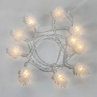 Гирлянда светодиодная "Шишки" 1.5м 10LED тепл. бел. провод прозр. 2хAA (батарейки не в комплекте) Neon-Night 303-098