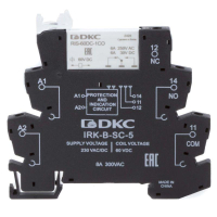 Реле интерфейсное 1CO ком. ток 6А AgSnO2 напряжение 230В AC/DC винтовые клеммы DKC IRK-230UC-1CO