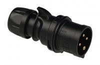 014-6ttx PCE Вилка кабельная 16А/400V/3P+E/IP44, безвинтовое подключение, черная