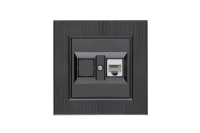 Розетка компьютерная CAT 5+гнездо Karea LINE STAR дым. металлик Makel 86050035