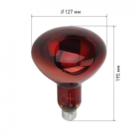 Излучатель тепловой (лампа инфракрасная) ИКЗК 230-150 R127 150Вт E27 IP20 КЭЛЗ Б0042981