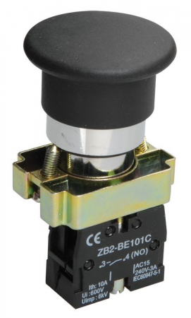 Кнопка управления "Грибок" LAY5-BC21 1НО черн. KARAT IEK BBG70-BC-K02