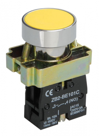 Кнопка LAY5-BA51 1НО без подсветки желт. KARAT IEK BBT60-BA-K05