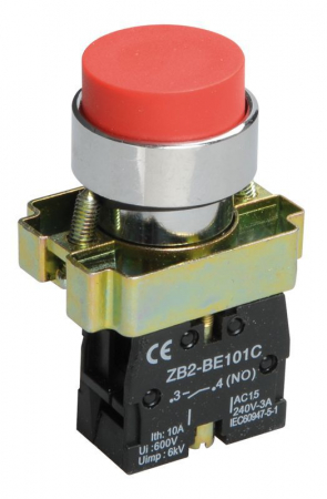 Кнопка LAY5-BL41 1НО без подсветки красн. KARAT IEK BBT70-BL-K05