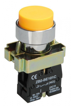 Кнопка LAY5-BL51 1НО без подсветки желт. KARAT IEK BBT71-BL-K05
