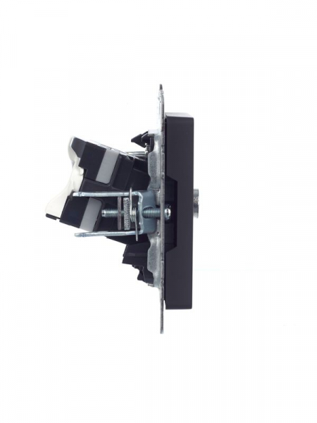 Розетка компьютерная + телевизионная 2-м BRITE РТВ/РК12-БрГ RJ45 кат.5E + TV механизм графит IEK BR-AK20-1-K53