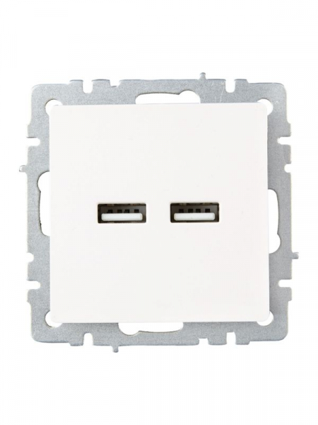 Розетка BRITE USB A+A 3.1А РЮ10-1-БрЖ жемчуж. IEK BR-U21-D31-K36