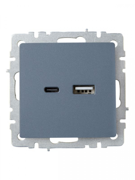 Розетка BRITE USB A+C 18Вт РЮ11-1-БрМ механизм маренго IEK BR-U22-018-K35