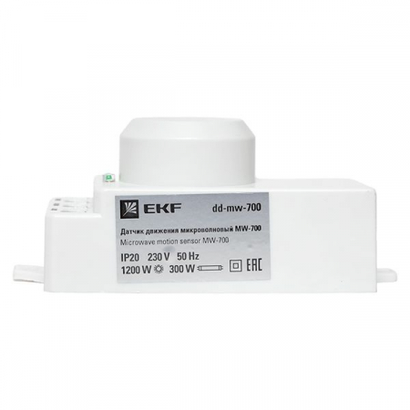 Датчик движения микроволновый MW-700 1200Вт 360град. до 10м IP20 бел. PROxima EKF dd-mw-700