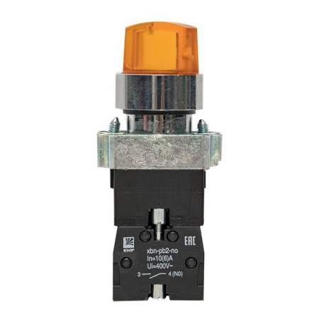 Переключатель BD21 2P с желт. подсветкой 230В NO PROxima EKF xb2-bk21-y-230