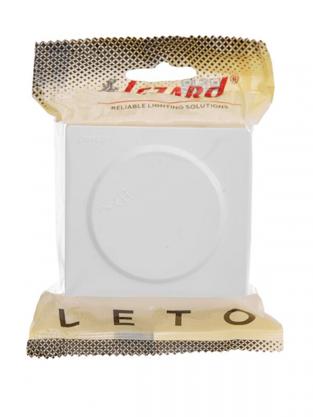 Розетка 1-м ОП LETO с заземл. с крышкой LETO ПБТ бел. LEZARD 752-0200-123B