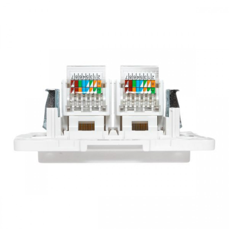 Розетка компьютерная 2-м Стокгольм RJ-45 механизм бел. EKF EYK02-035-10