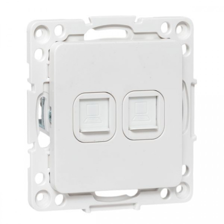 Розетка компьютерная 2-м Стокгольм RJ-45 механизм бел. EKF EYK02-035-10