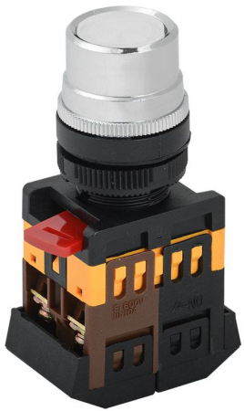 Кнопка ABLF-22 d22мм 1НО+1НЗ 240В неон бел. GENERICA BBT10-ABLF-K01