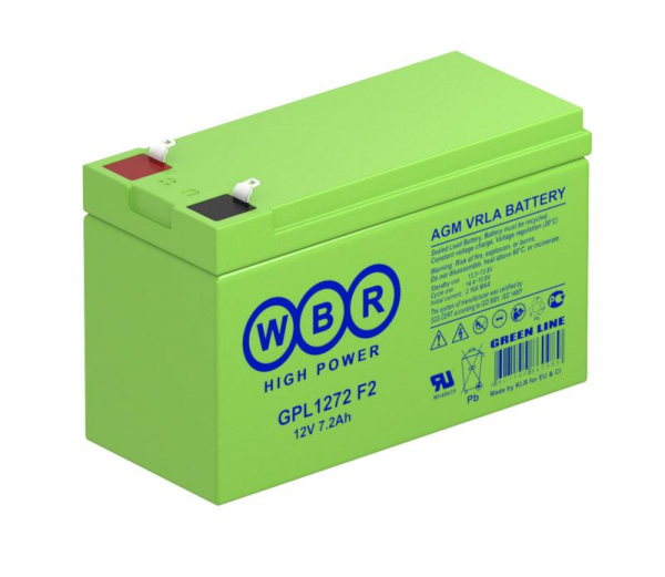 Аккумулятор 12В 7.2А.ч WBR GPL1272 F2 WBR