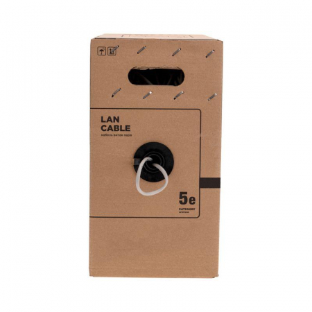 Кабель витая пара U/UTP кат.5E 4х2х0.52 24AWG PVC INDOOR SOLID сер. РФ (305м) Rexant 02-0005-R