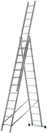 Лестница трехсекционная 3х12 H=343/594/841см 17.83кг усиленная алюм. FIT 65438