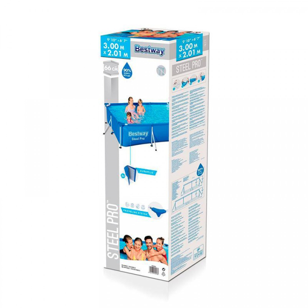 Бассейн каркасный Steel Pro 300х201х66см (56404) Bestway 6941607327999