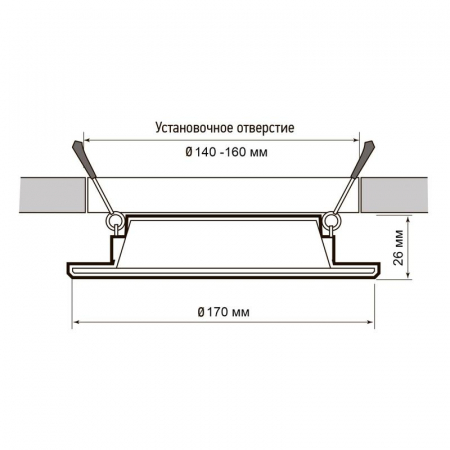 Светильник светодиодный PLED DL7 18Вт 6500К IP54 1530лм WH встраив. бел. Pro JazzWay 5069107