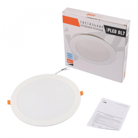 Светильник светодиодный PLED DL7 24Вт 6500К IP54 2040лм WH встраив. бел. Pro JazzWay 5069121