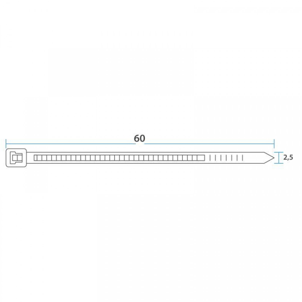 Хомут кабельный 2.5х60 нейл. черн. (уп.100шт) Rexant 07-0061