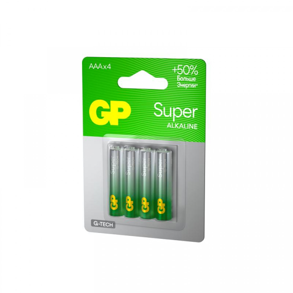 Элемент питания алкалиновый AAA/LR03 1.5В Super Alkaline G-Tech 24AA21-2CRSBC4 40/160 (блист.4шт) GP 1220