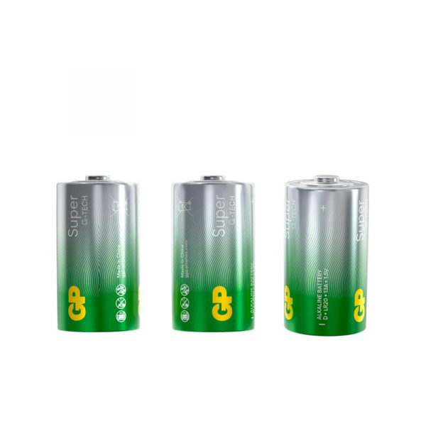 Элемент питания алкалиновый D/LR20 1.5В Super Alkaline G-Tech 13AA21-2CRSBC2 20/160 (блист.2шт) GP 1225