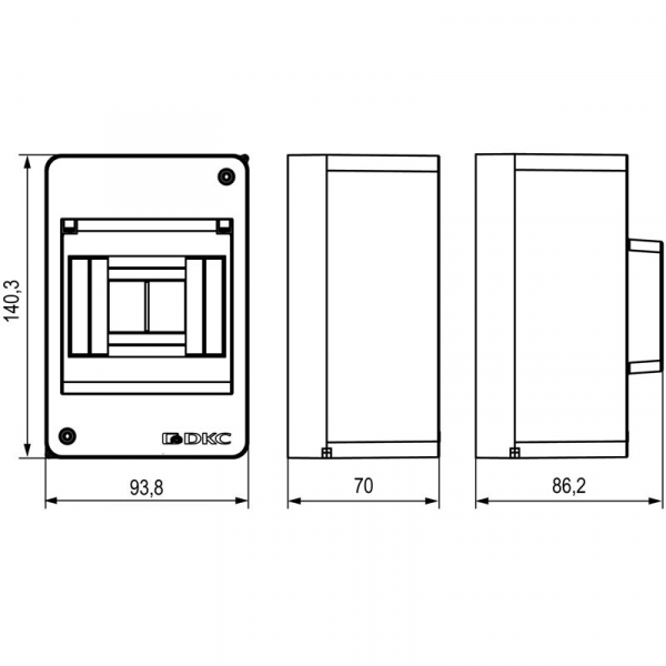 Щиток настенный Фрейм (FRAME) ЩРн-п-4 4мод. без дверцы бел. DKC F04W0W0