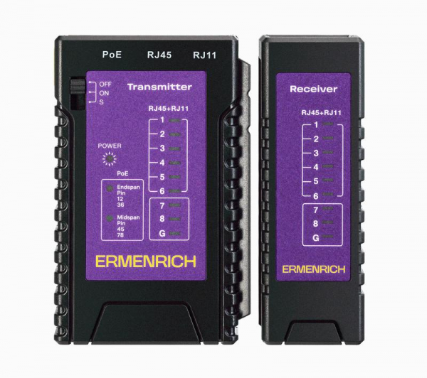 Тестер кабельный NetGeeks NP10 фиолет. Ermenrich 85300