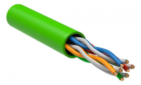 Кабель витая пара U/UTP кат.5E 4х2х24AWG solid LSZH нг(А)-HFLTx зел. (305м) (м) ITK LC1-C5E04-122
